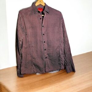 Patron Cito Red Label Sz L Men's Red and Black Checkered Shirt